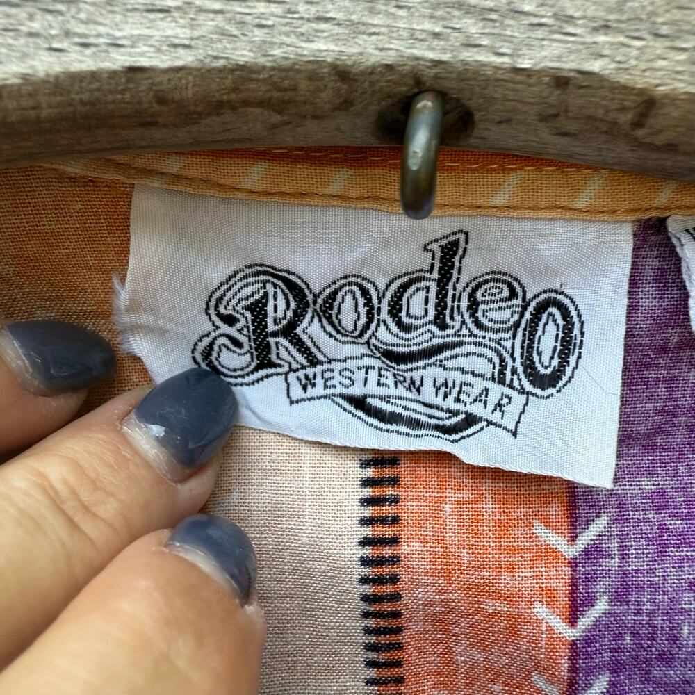 Vintage 90s Rodeo Desert Southwest Stripe Cowgirl Western Rodeo Shirt Volup 1X - Picture 4 of 9